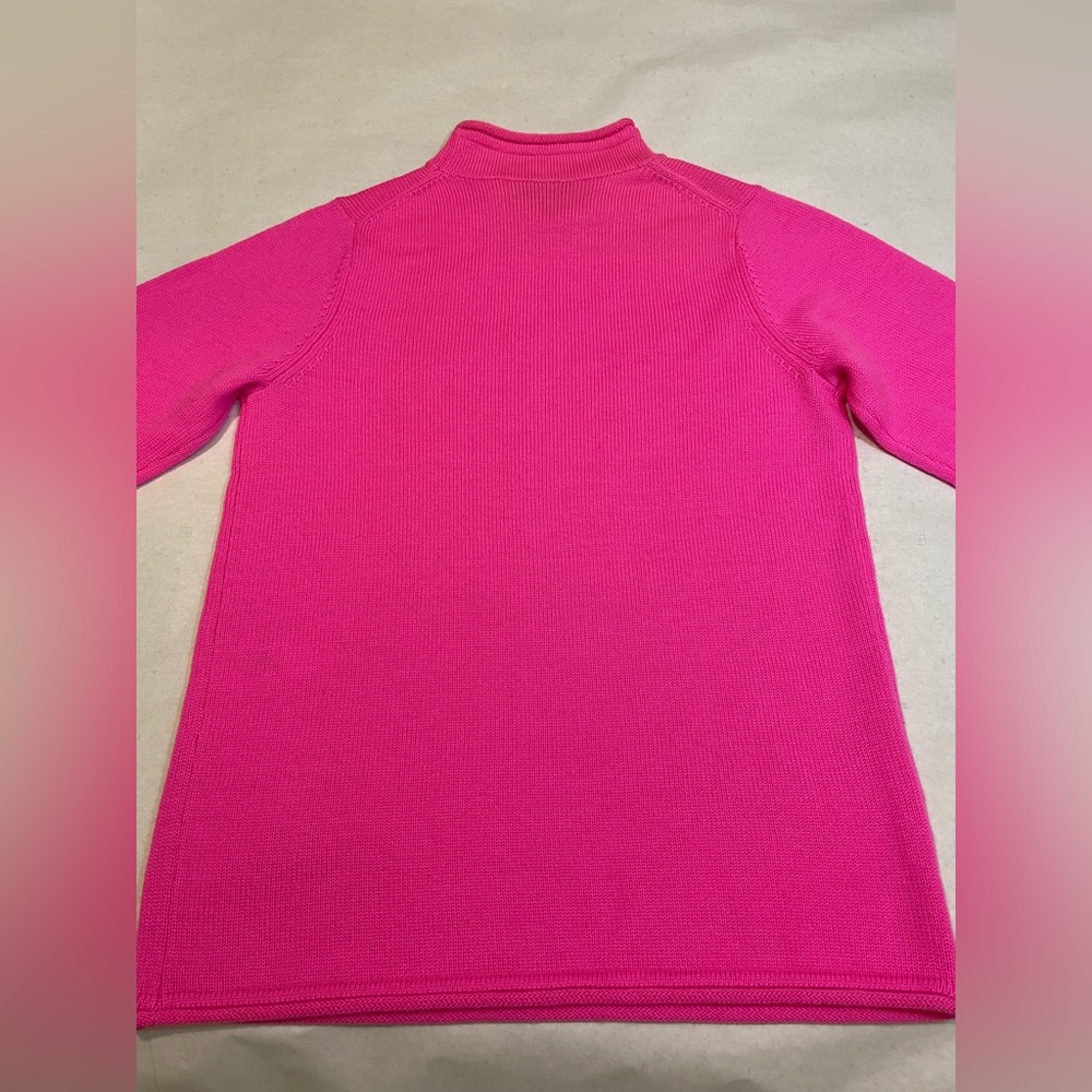 Pink Fluo knit merino wool sweater turtleneck size medium - Picture 9 of 11
